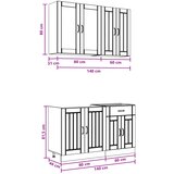  Kuhinjska jedinica LUCCA 4 pcs Crna Konstruirano drvo | shoptok.hr