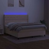  Krevet box spring s madracem LED krem 160x200 cm od tkanine | shoptok.hr