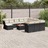vidaXL 13-dijelni set vrtnih sofa s jastucima poliratan crni | shoptok.hr