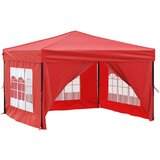 vidaXL Zložljiv vrtni šotor s stranicami rdeč 3x3 m | Shoptok.si