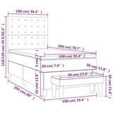  Krevet s oprugama i madracem plavi 100 x 200 cm od tkanine | shoptok.hr