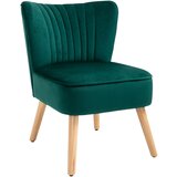 HOMCOM Fotelj v nordijskem slogu z ergonomsko zasnovo iz lesa in zelenega žameta za dom in dnevno sobo 57 x 68 x 76 cm, (20745222) Cene