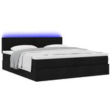  Otomanski okvir kreveta s madracima crni 200x200cm od tkanine | shoptok.hr