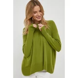 Sisley Volnen pulover ženski, zelena barva