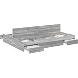  Krevet s ladicama Siva Sonoma 150 x 200 cm Konstruirano drvo | shoptok.hr