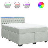 Maison Chic Box spring postelja - Vzmetna postelja z vzmetnico svetlo siva 140x200 cm žamet SL10760, (21902401) | Shoptok.si