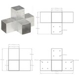  Spojnici za stupove u X-obliku 4 kom pocinčani metal 91 x 91 mm | shoptok.hr