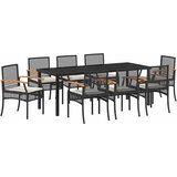  Vrtni set za objed s jastukom 9 pcs Crna Ratan | shoptok.hr