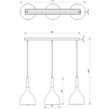  Luster na sajli NOAK 3xE27/15W/230V bela/hrom | Eponuda.com