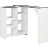 vidaXL barska miza s premično polico bela 138x39x110 cm | Shoptok.si