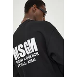 Msgm Bombažen pulover moška, črna barva