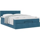 vidaXL Otomanski krevet s madracem tamnoplavi 140x190 cm baršunasti | shoptok.hr