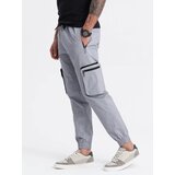 Ombre Men's JOGGER pants with stand-off and zippered cargo pockets - light grey Cijene