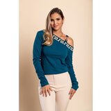 Fenzy Majica Z Geometrijskim Potiskom, Petrol | Shoptok.si