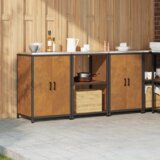  Kuhinjski set za pohranu s policom s pohranom s vratima 3 pcs Rđa 180 x 50 x 92 cm | shoptok.hr