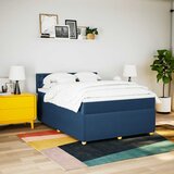  Krevet s oprugama i madracem plavi 160x200 cm od tkanine | shoptok.hr