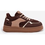 Boto Women's Platform Sneakers with Sheepskin Brown Frelina | Shoptok.si
