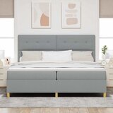  LED Box Spring Krevet Svijetlo siva 200 x 200 cm tkanina | shoptok.hr