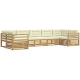  Set vanjskih sofa 7 kom. Bijela i krem Poliester 404 x 166,5 x 73cm | Shoptok.si
