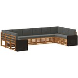 vidaXL Zunanja garnitura za sedenje 10 pcs Naravna in antracitna, (5000281946) | Shoptok.si