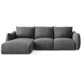 Makamii Tamno siva sklopiva kutna garnitura (s lijevim kutom/s ležaljkom) Leila – | shoptok.hr