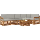  Set vanjskih sofa 7 kom. Prirodna i svijetlo siva Poliester | shoptok.hr