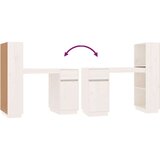 vidaXL Pisalna miza bela 110x53x117 cm trdna borovina | Shoptok.si
