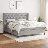 The Living Store Box spring postelja z vzmetnico svetlo siva 180x200 cm blago - Box Spring Postelja, (21438836) Cene
