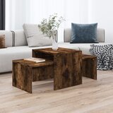 Furnova Komplet klubskih mizic dimljeni hrast 100x48x40 cm konstr. les, (21912929) | Shoptok.si