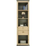 Hom`in regal 60/209/43 cm barve hrasta, temno siva | Shoptok.si