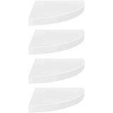 vidaXL 323909 Floating Corner Shelves 4 pcs High Gloss White 35x35x3,8 cm MDF | shoptok.hr