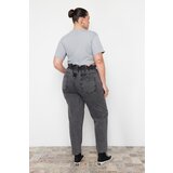 Trendyol Curve Gray High Waist Elastic Waist Mom Jeans | shoptok.hr