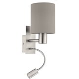 Eglo pasteri zidna/2, e27, led 3,5w, nikl-mat, sivo-smeđa NM3VA9V | ePonuda.com