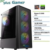 PCPLUS Namizni računalnik PCPLUS Gamer Ryzen 5 5500, 16 GB RAM, 1 TB SSD, RTX 5060 Ti 8GB|Gaming, (5000088841) | Shoptok.si