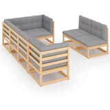 The Living Store Vrtna sedežna garnitura 7-delna z blazinami trdna borovina - Vrtna Sedežna Garnitura, (21461814) | Shoptok.si