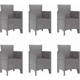  Vrtni set za objed 7 pcs Svjetlosiva Polt ratan | shoptok.hr