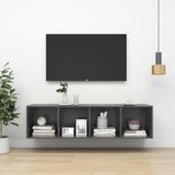 vidaXL Stenska TV omarica visok sijaj siva 37x37x142,5cm iverna plošča Cene