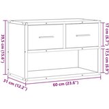 TV omarica rjavi hrast 60x31x39,5 cm inženirski les in kovina | Shoptok.si