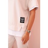 Kesi Włoski Women's butter set with short sleeves and pants beige | shoptok.hr