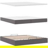 vidaXL Otomanski posteljni okvir z vzmetnicami siv 200x200cm um. usnje, (21609406) | Shoptok.si