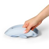 BabyOno Siilicone Plate 6m+ silikonska posoda s priseskom Blue 1 kos | Shoptok.si