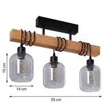 Brilagi Plafonski luster WOOD GLASS 3xE27/60W/230V borovina/crna/dimljeno-siva | Eponuda.com
