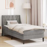  Okvir kreveta s madracem Svijetlo siva 90 x 190 cm Baršun | shoptok.hr