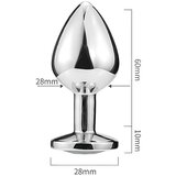 Sunfo metalni analni plug sa crvenim srcem u obliku kamena (srebrni) | shoptok.hr
