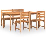 The Living Store Vrtna jedilna garnitura 4-delna trdna tikovina - Vrtna Jedilna Garnitura, (21460540) | Shoptok.si