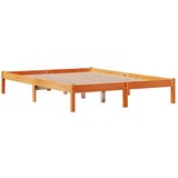 vidaXL Posteljni okvir z vzglavjem voščeno rjava 135x190 cm borovina | Shoptok.si