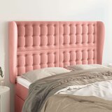  Vzglavje z ušesi roza 147x23x118/128 cm žamet, (20953278) | Shoptok.si