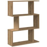Pregrada / regal za knjige 3 razina hrast 70x24x97 cm drveni Smeđa | shoptok.hr