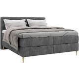 MID.YOU POSTELJA Z VZMETNICO 140 cm x 200 cm , les, tekstil, leseni material antracit | Shoptok.si
