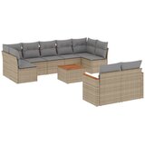 10-dijelni set vrtnih sofa s jastucima bež od poliratana | shoptok.hr